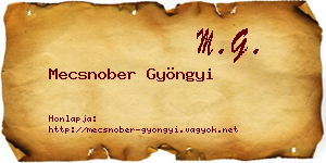 Mecsnober Gyöngyi névjegykártya