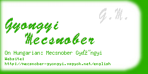 gyongyi mecsnober business card